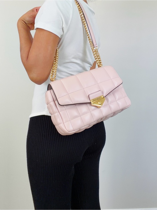Michael Kors Blush Quilted Shoulder Bag with Gold Hardware main image 1